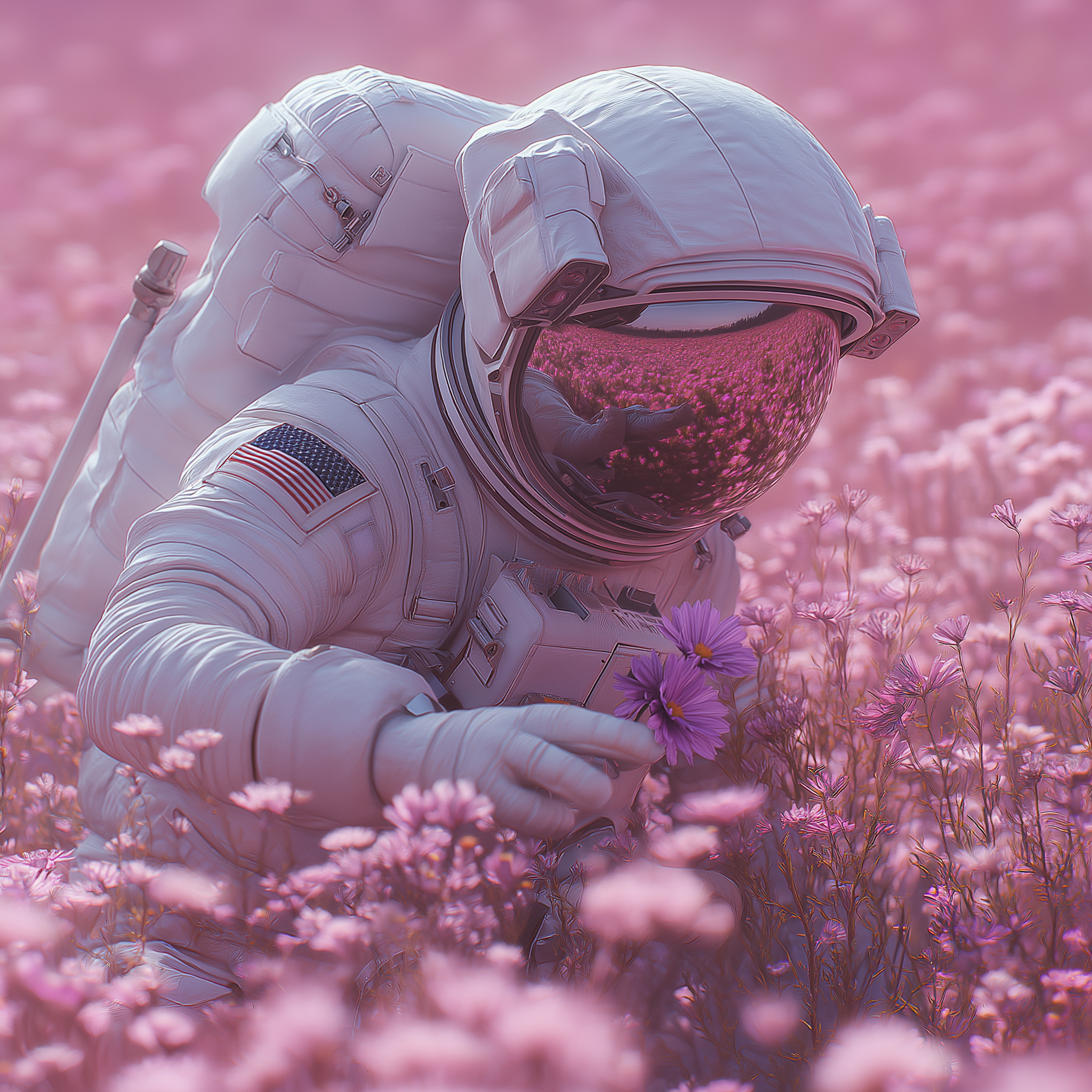 Astronaute fleur